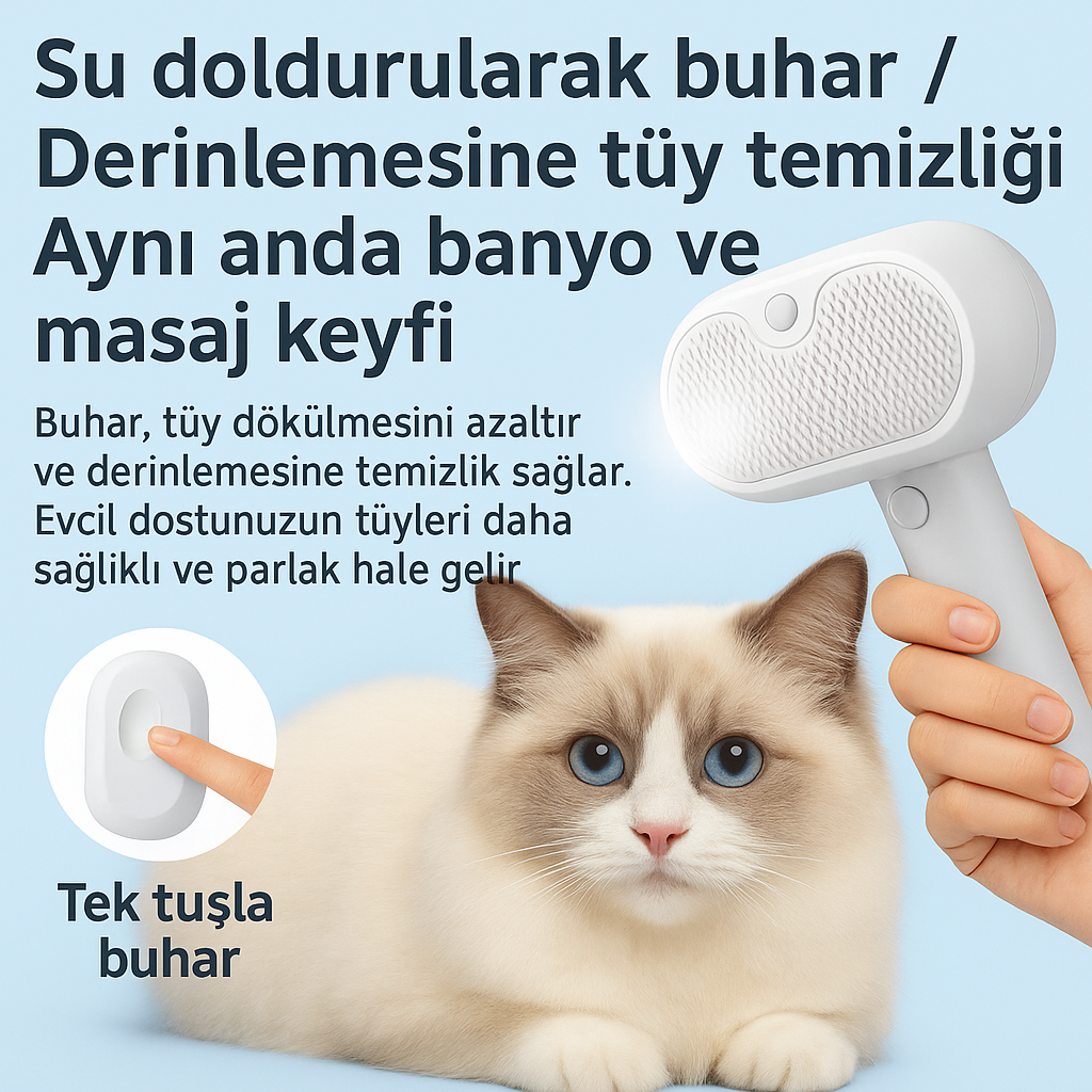 Serivoo Buharlı Evcil Hayvan Tarağı